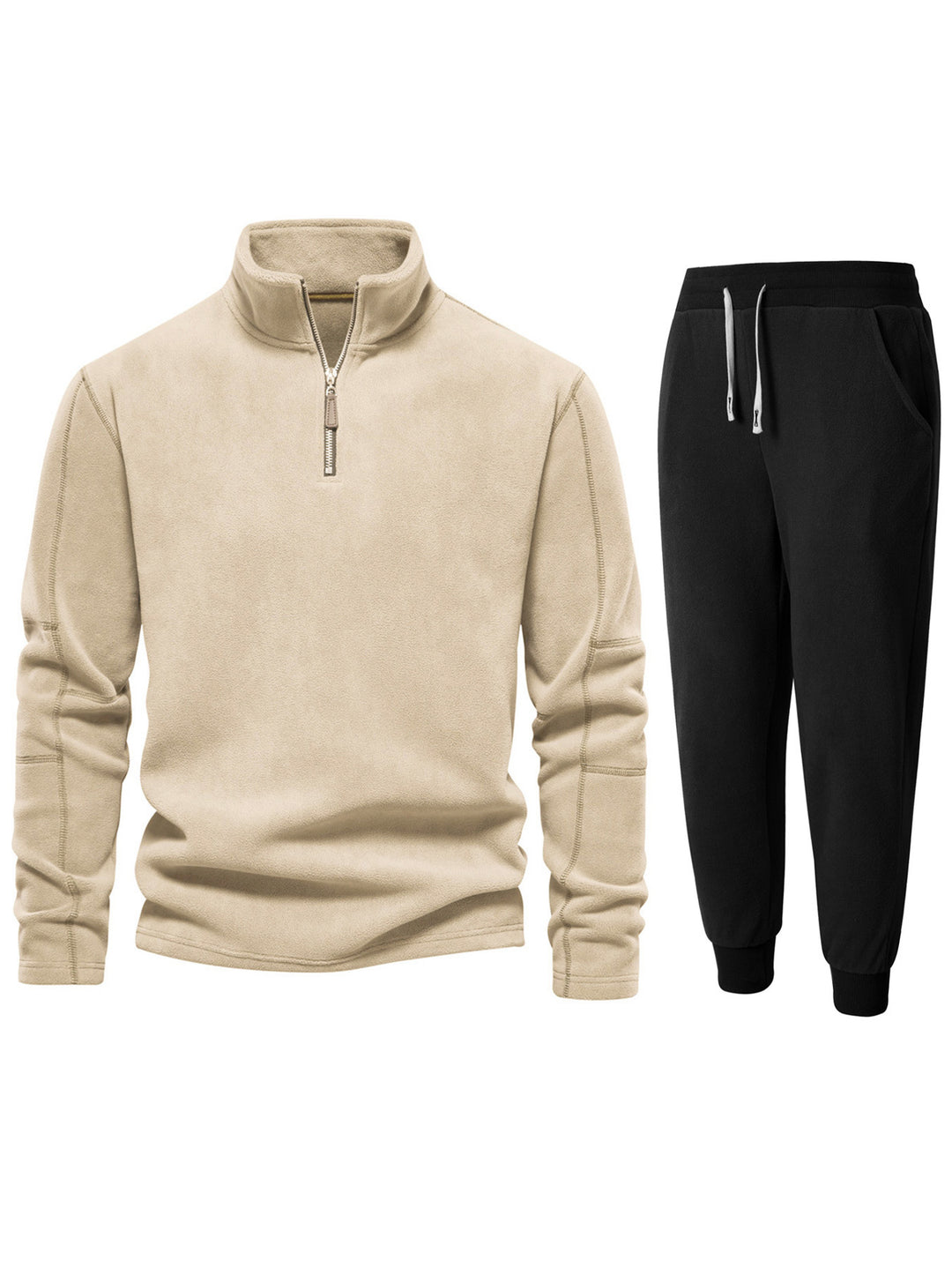 Men's fleece lounge suit with high collar and long pants Lune London
