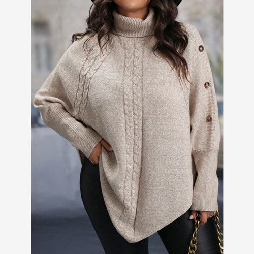 Casual turtleneck sweater for women with textured design Amarae