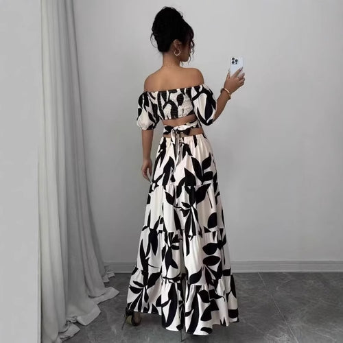 Maxi dress for women with floral cutout and ruffle details Amarae