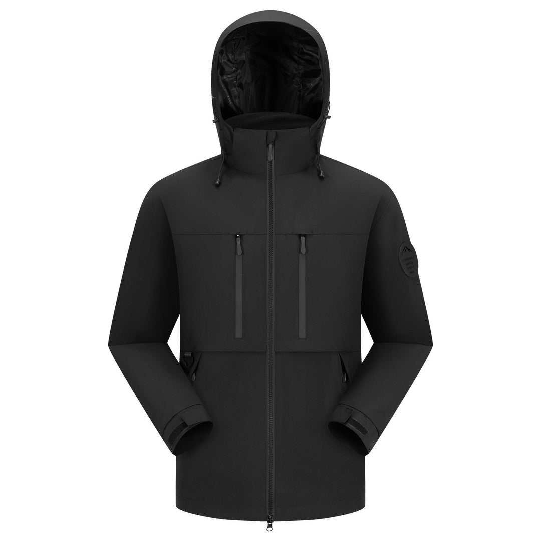 Men's Waterproof Breathable Softshell Outdoor Jacket with Adjustable Hood Amarae