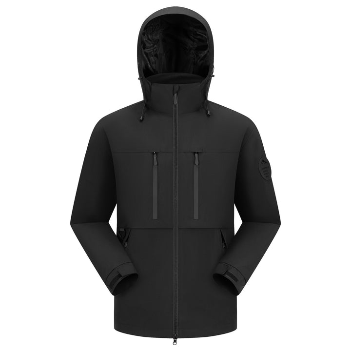 Men's Waterproof Breathable Softshell Outdoor Jacket with Adjustable Hood Amarae
