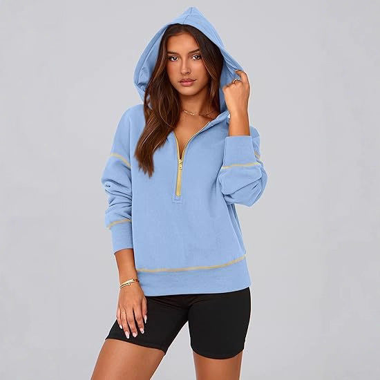 Lune London | Oversized hooded sweatshirt for women with half-zip