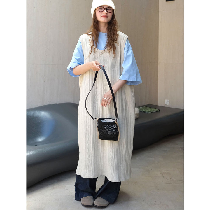 Women Small Perforated Bucket Crossbody Bag with Adjustable Shoulder Strap Amarae