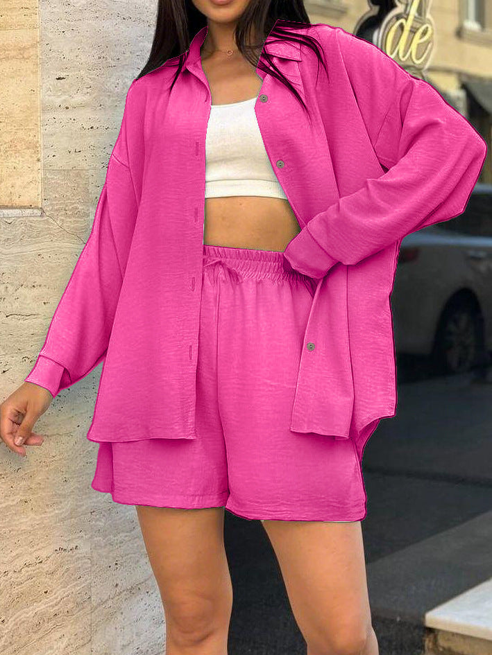 Casual overshirt set for women with elastic waist and loose shorts Lune London