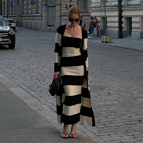 Amarae Striped Pattern Strapless Maxi Dress for Women