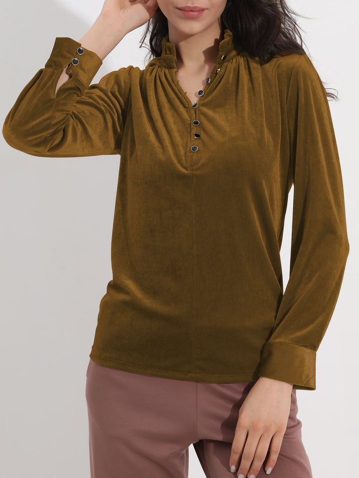 Women Elegant top with ruffle details and button fastening Lune London