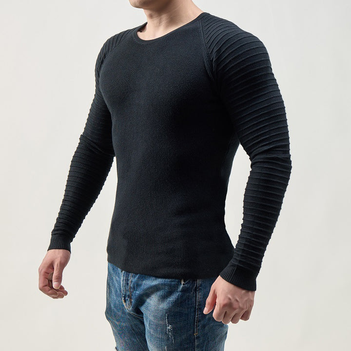 Men Long Sleeve T-shirt with Textured Sleeves Lune London