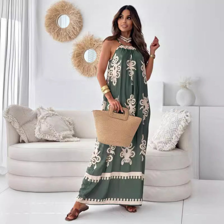 Lune London Ladies' Bohemian Maxi Dress with Collar