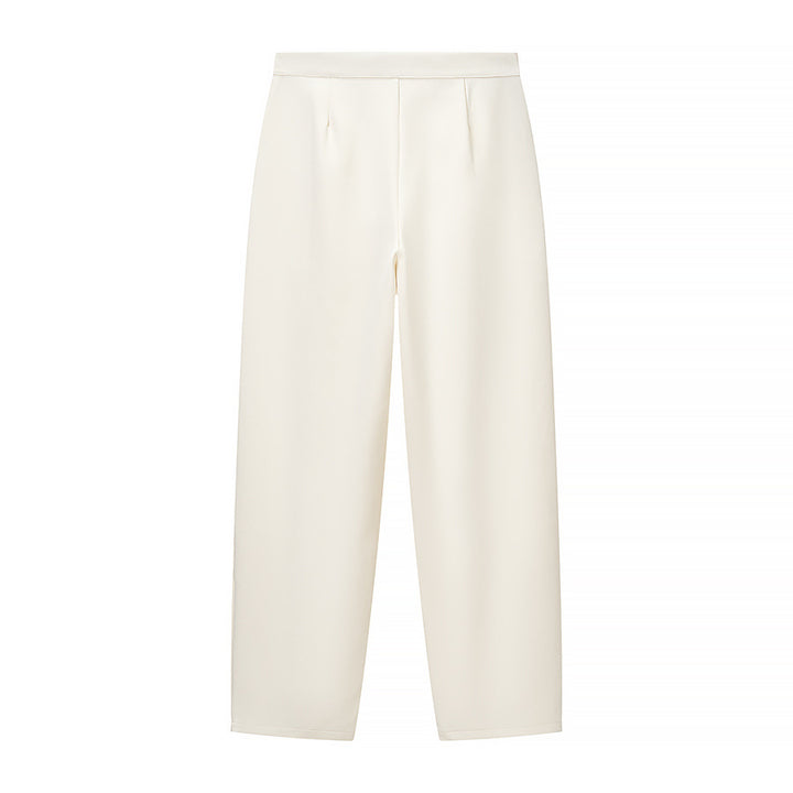 Women's high-waisted wide trousers with pleats, crease and side pockets Amarae