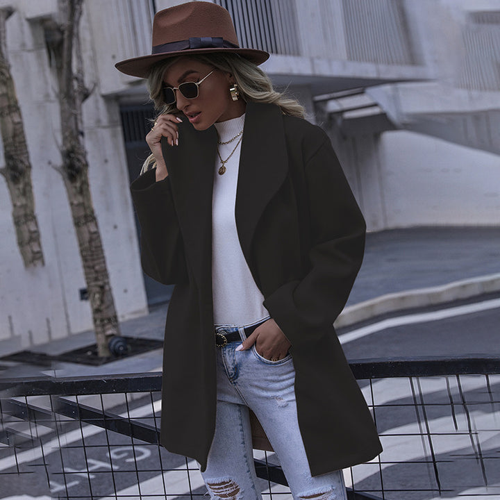 Trendy oversized coat for women with textured design Amarae