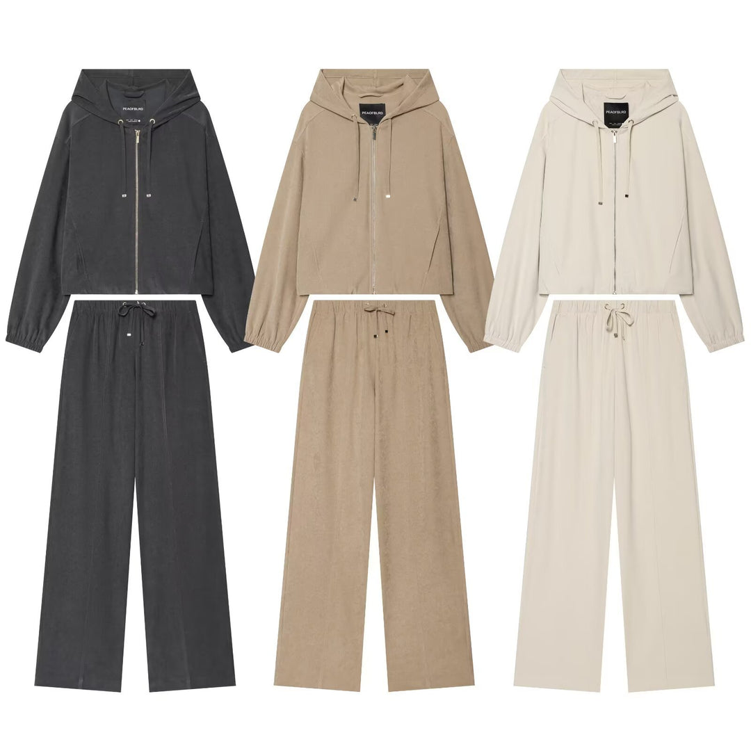 Women's Wide Palazzo Lounge Pants with Drawstring and Crease Amarae