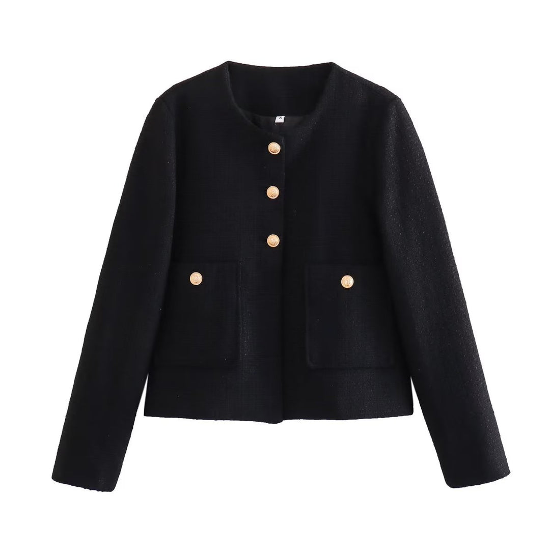 Short tweed jacket for women with decorative buttons Lune London