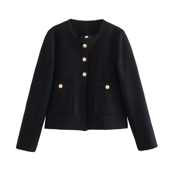 Short tweed jacket for women with decorative buttons Lune London