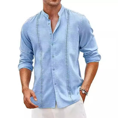 Men's leisure shirt with mandarin collar and buttons Amarae