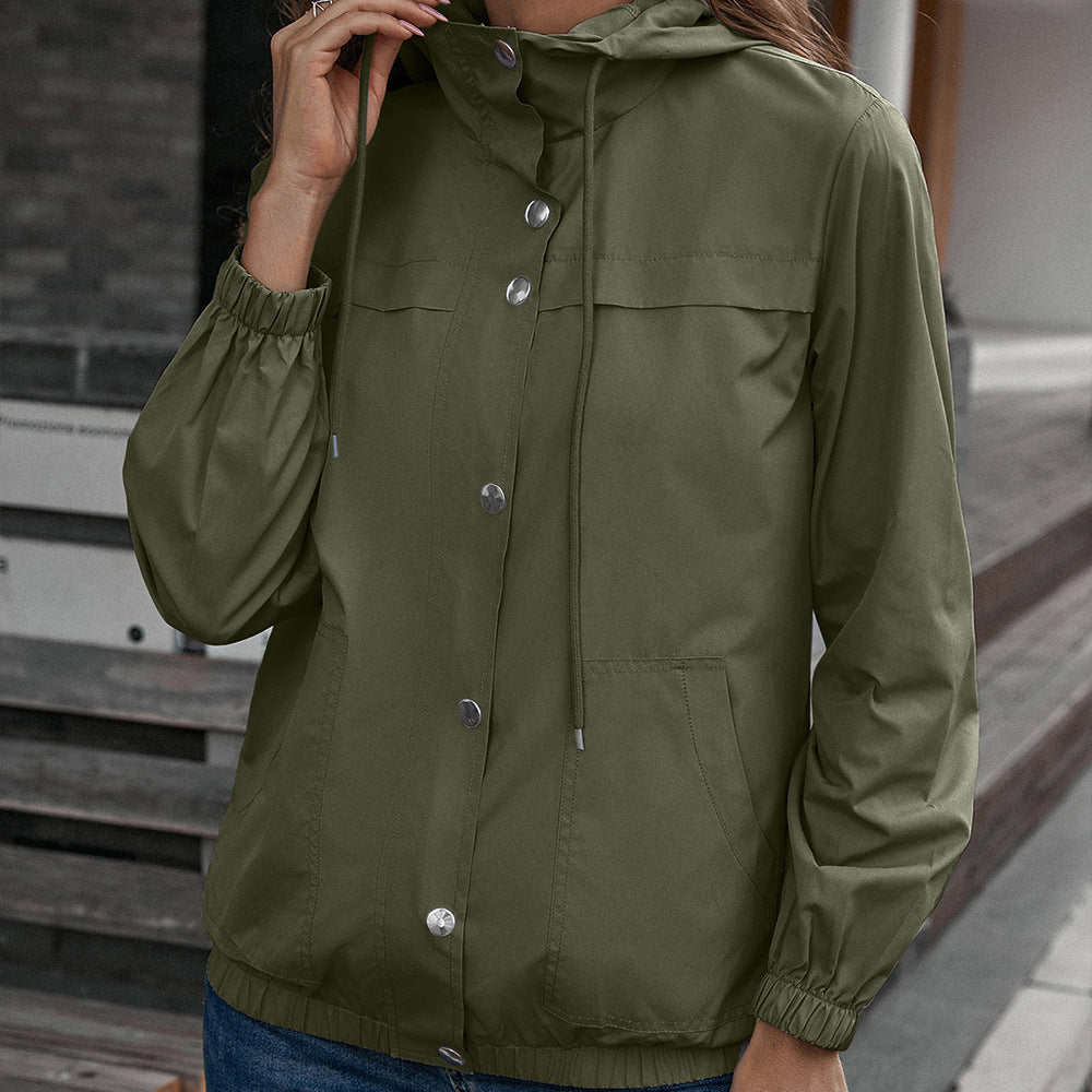 Functional jacket for women with hood and elastic cuffs Lune London