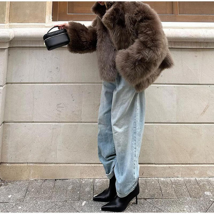 Ladies Chic and Stylish Modern Cut Faux Fur Jacket