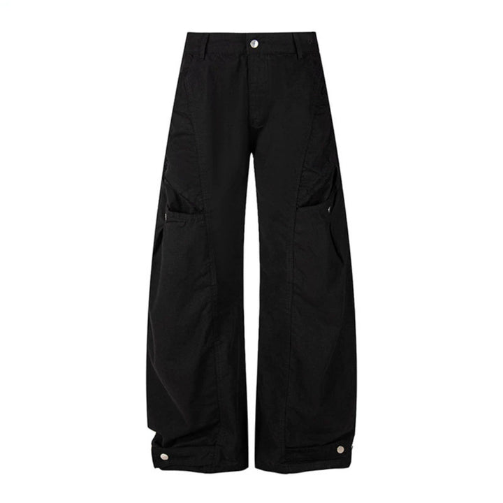 Women's Wide Cargo Palazzo Pants with High Waist, Large Flap Pockets and Adjustable Hem Amarae