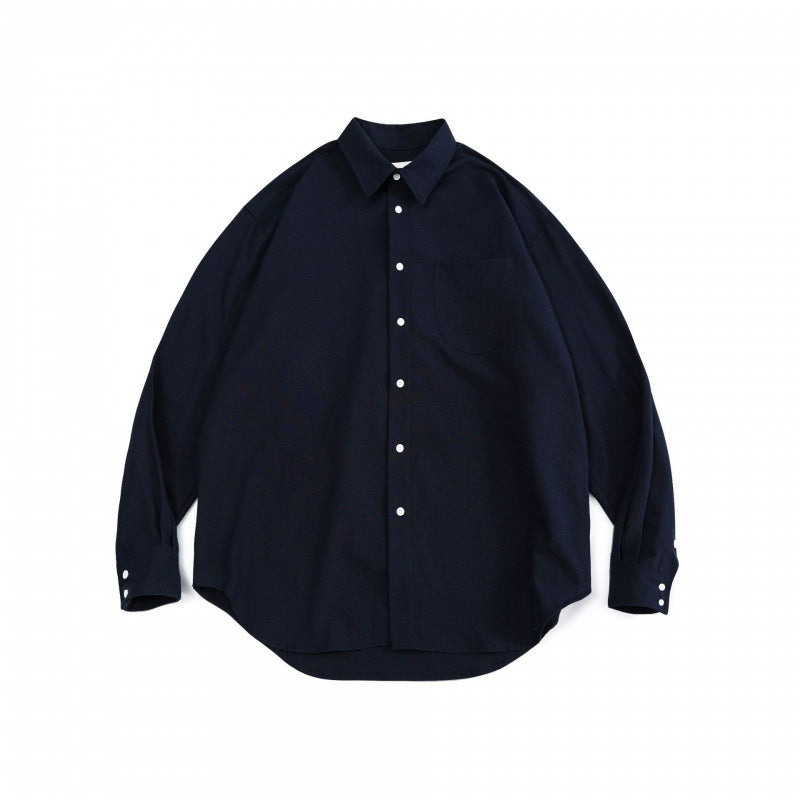 Unisex Oversize Shirt made of fine Oxford cotton fabric with chest pocket and rounded hem Amarae