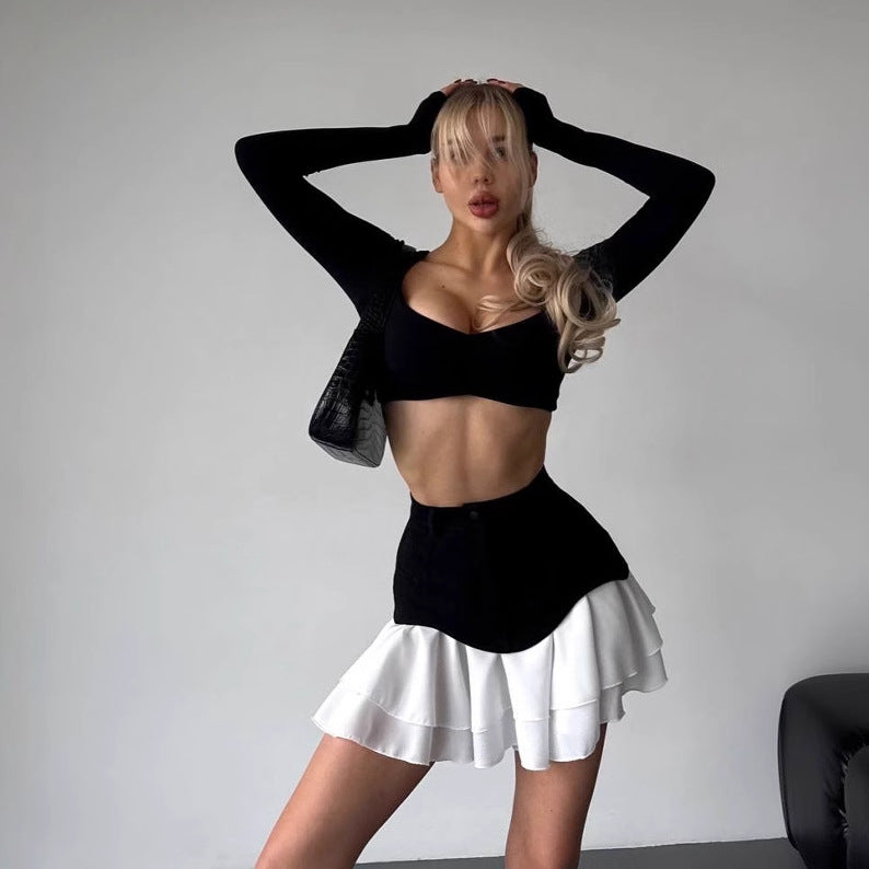 Fashion women's skirt with asymmetrical hem and practical pockets Lune London