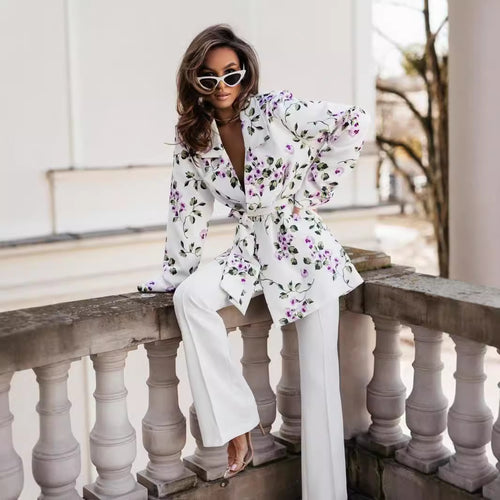 Robe blazer pour femmes avec imprimé animal et ceinture moderne Chic & Stil
