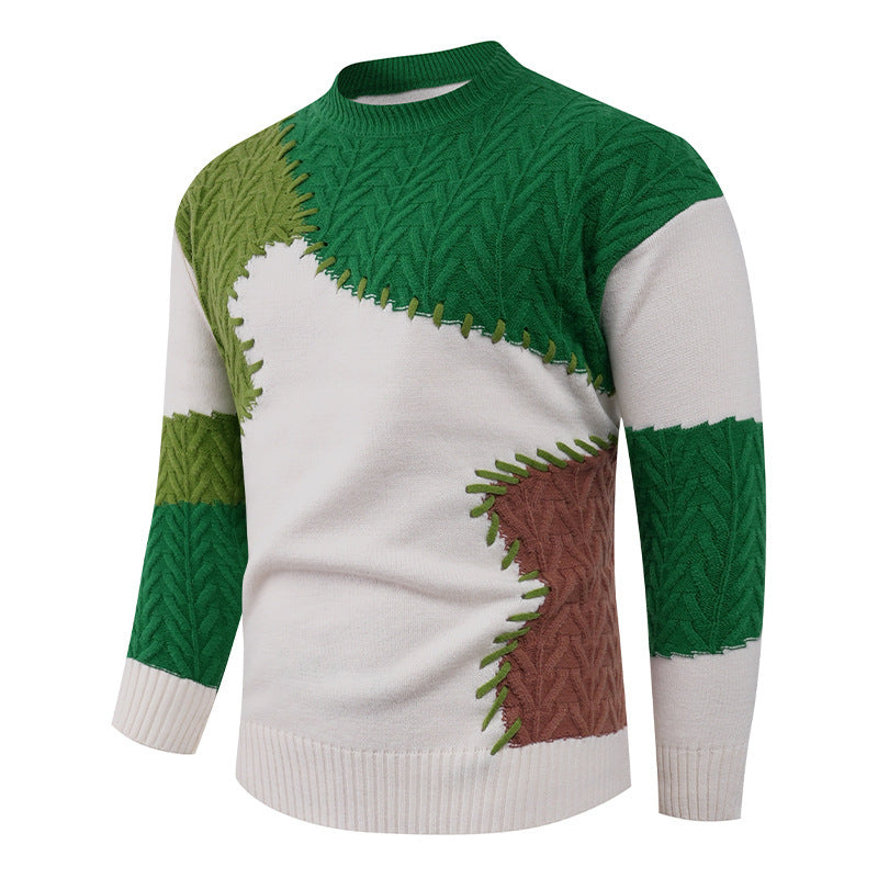 Fashion sweater for men with a unique patchwork design Lune London