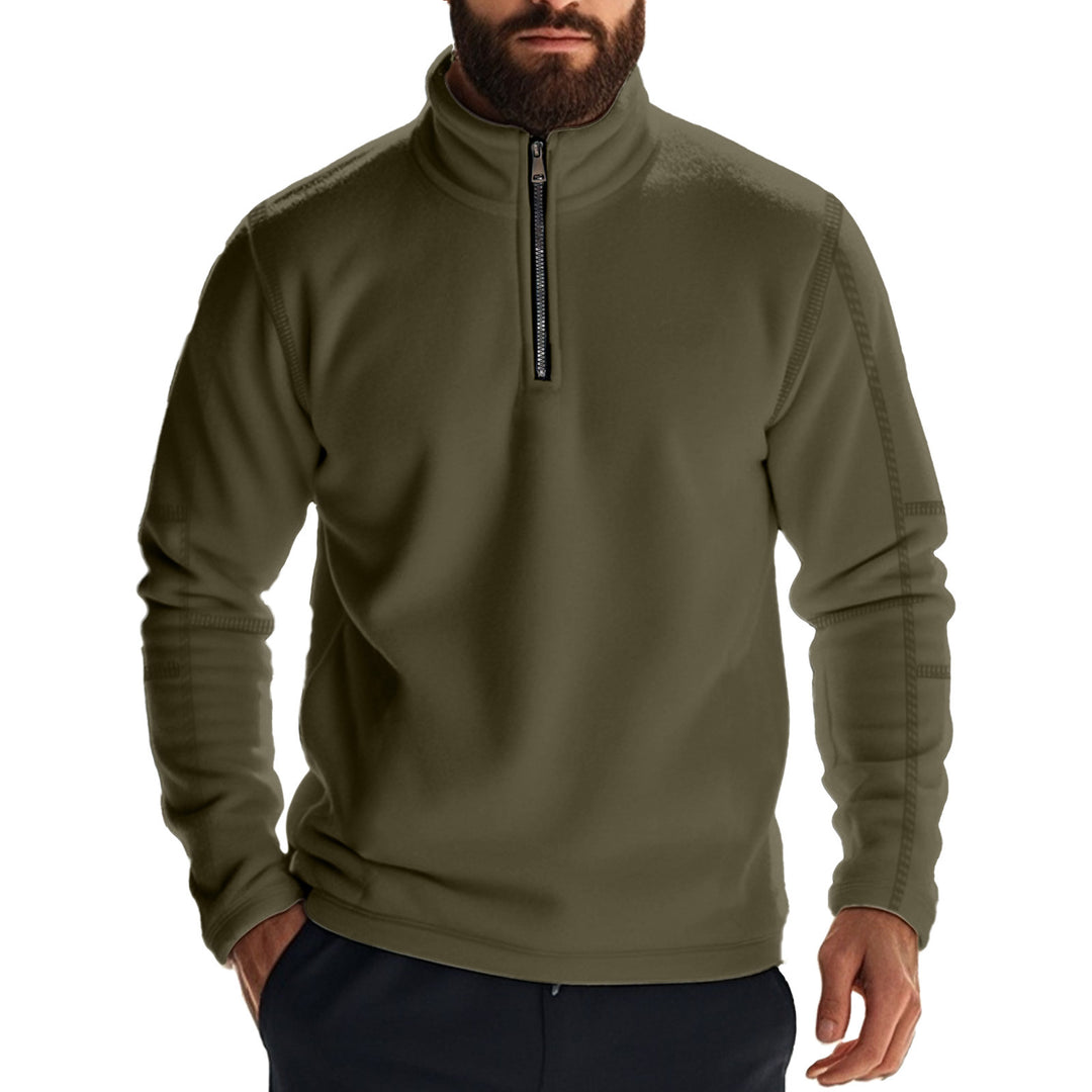 Fleece sweater for men with practical zip Lune London