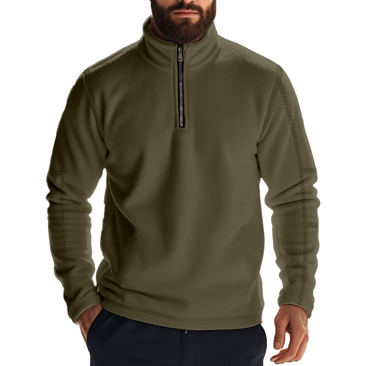 Fleece sweater for men with practical zip Lune London