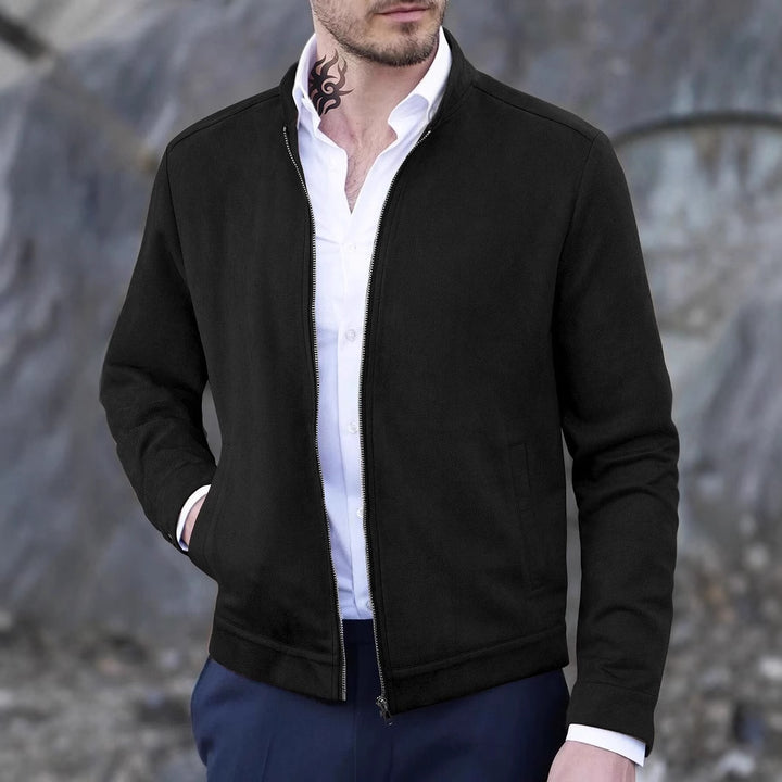 Fleece jacket for men with high collar and side pockets Lune London