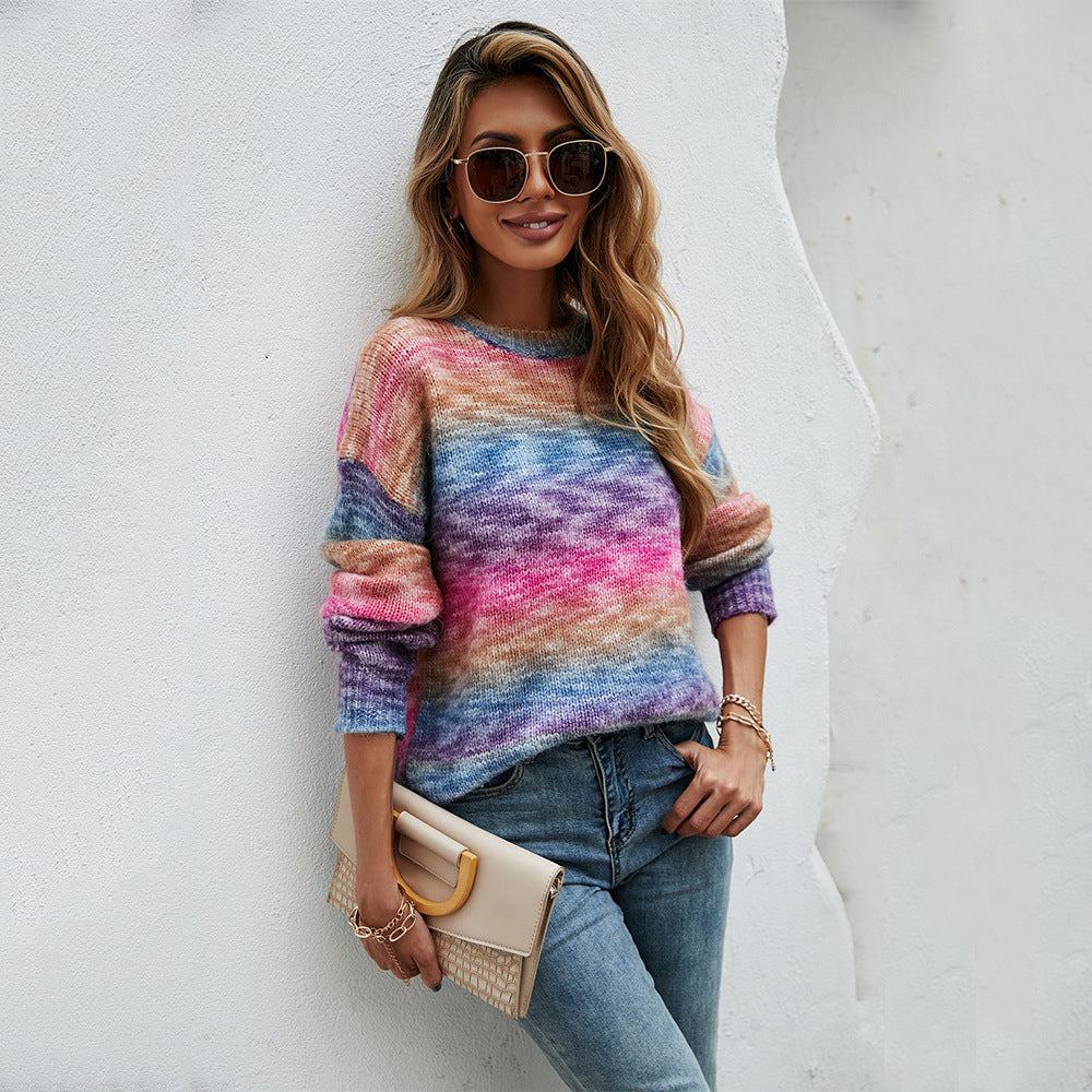 Pull à la mode pour femmes avec un dégradé de couleurs unique Chic & Stil