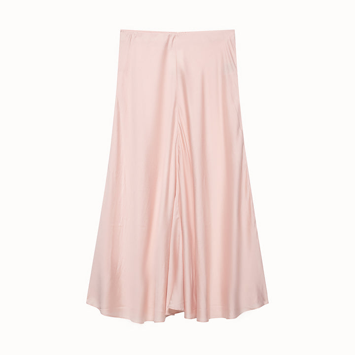 Women's satin midi skirt with high comfort waistband and flared A-line silhouette Amarae