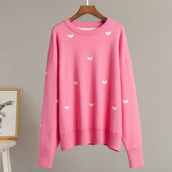 Ladies Casual Sweater with Heart Pattern Lune London