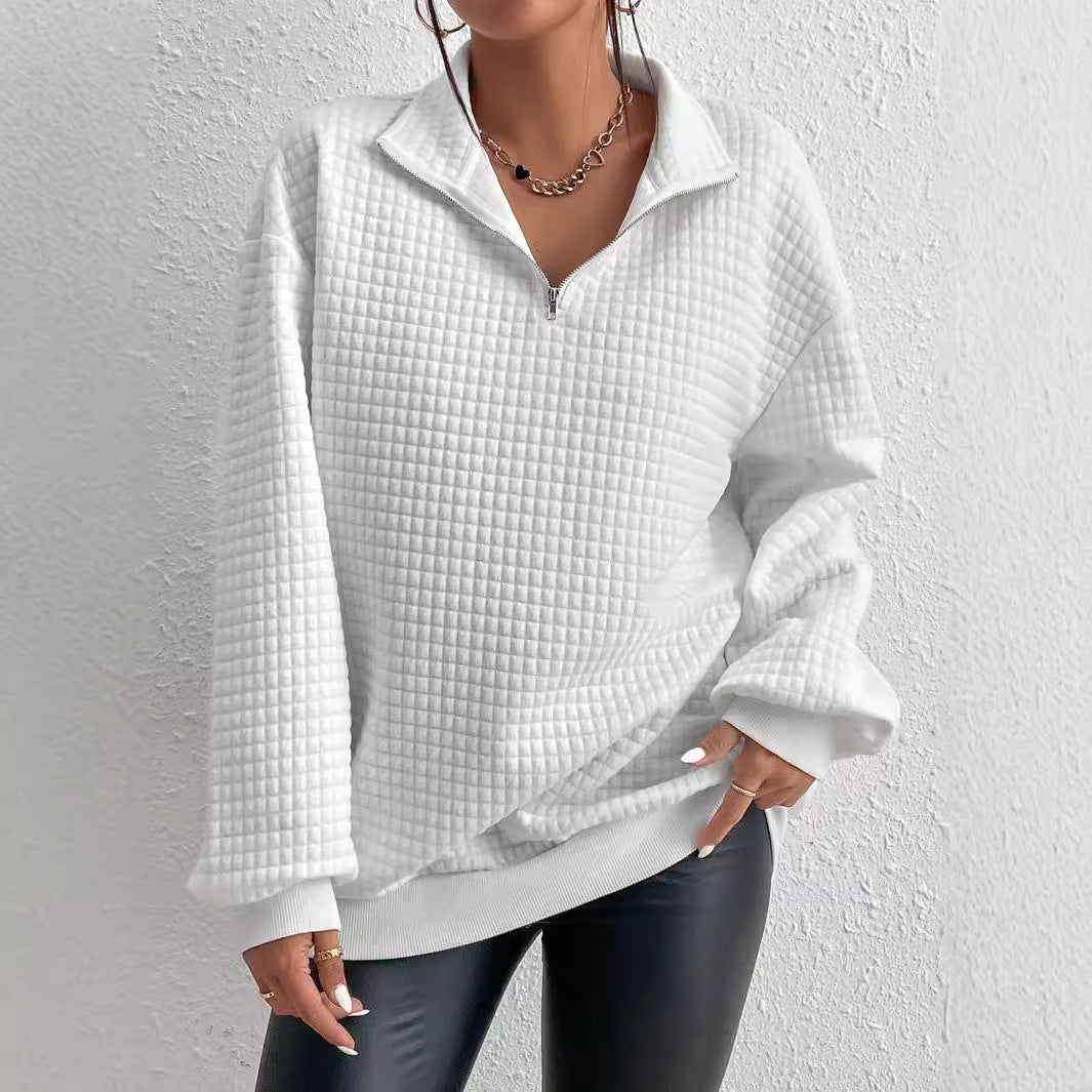 Lune London women's down pullover with half zipper
