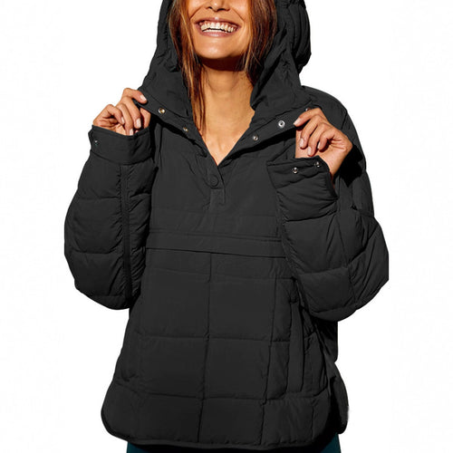 Ladies casual quilted jacket with hood and side pockets Amarae