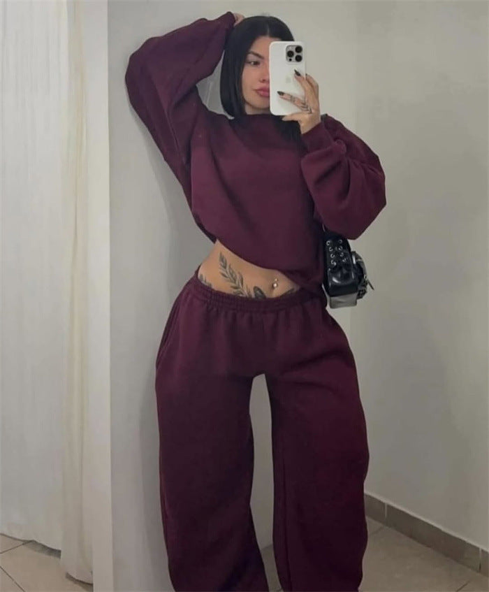 Casual crop sweatshirt set for women Heidi Mode