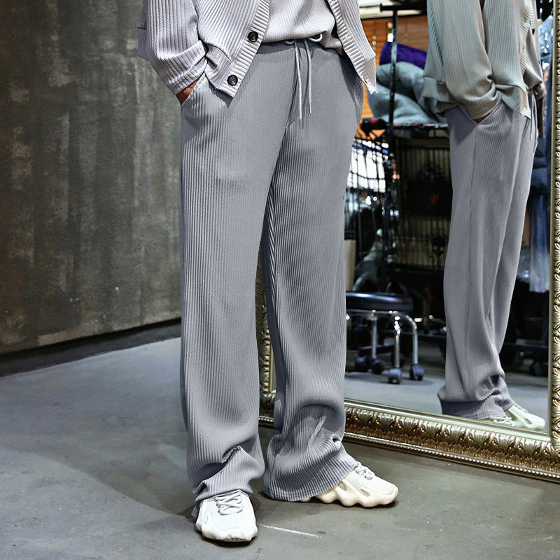 Casual striped pants for men with an elastic waistband and side pockets Lune London