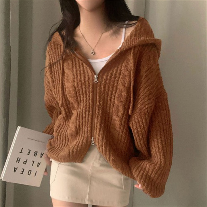 Cardigan en tricot épais pour femme avec capuche et coupe décontractée Chic & Stil