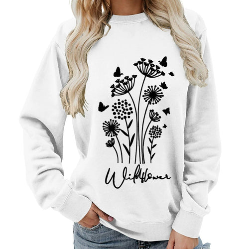 Sweat à capuche pour femmes avec imprimé fleurs sauvages et doublure intérieure confortable Chic & Stil