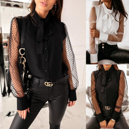 Women Elegant blouse with transparent sleeves Amarae