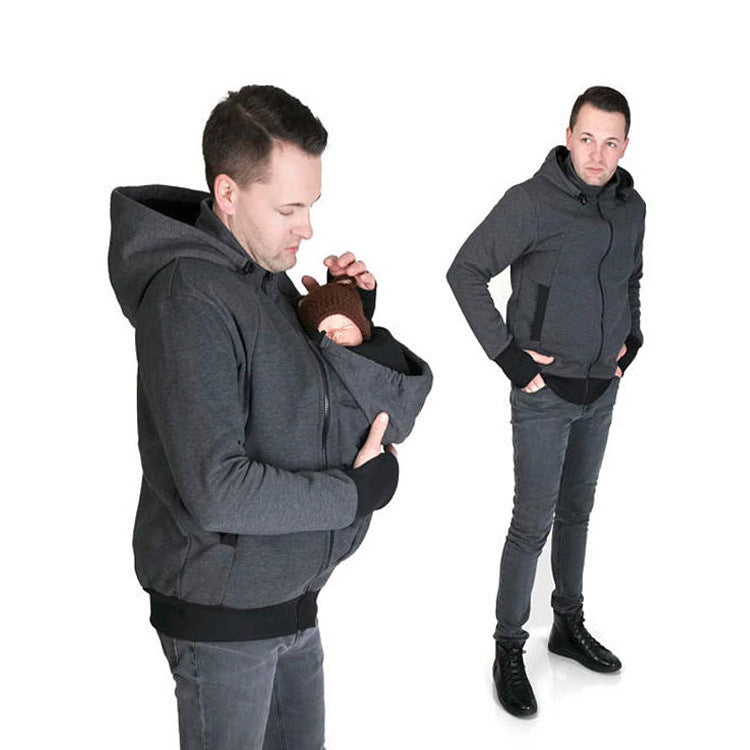 Men's Wearable Jacket with Baby Carrier Function Chic Und Stil