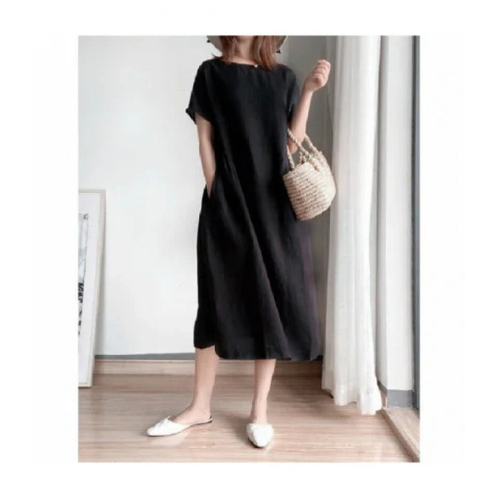 Lune London Women's Casual Long Midi Dress with Pockets