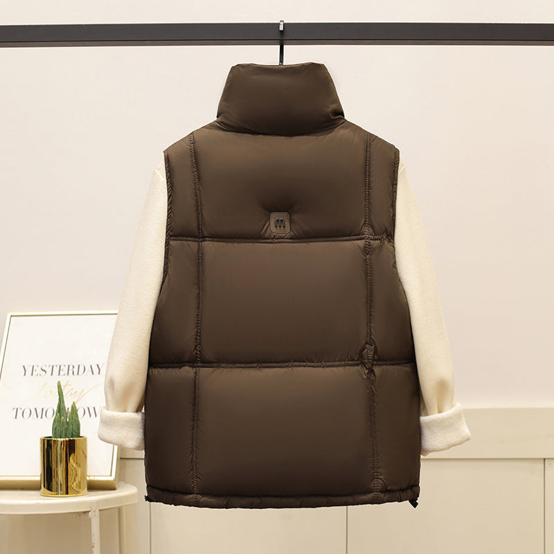 Ladies quilted vest with high collar Lune London