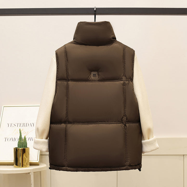 Ladies quilted vest with high collar Lune London