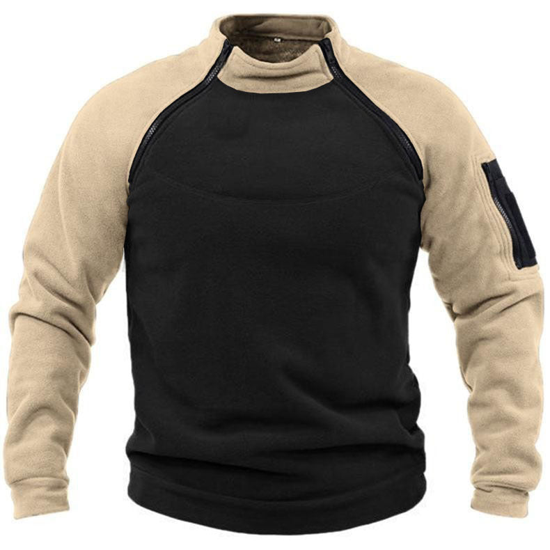 Functional fleece pullover for men with high collar Lune London