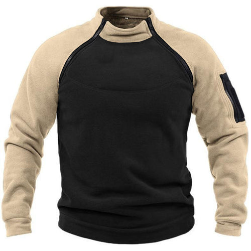Functional fleece pullover for men with high collar Amarae
