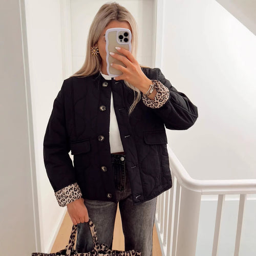 Quilted transitional jacket for women with practical button details and stylish pockets Amarae