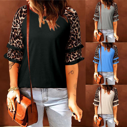 Ladies Chic animal print short sleeves top Amarae