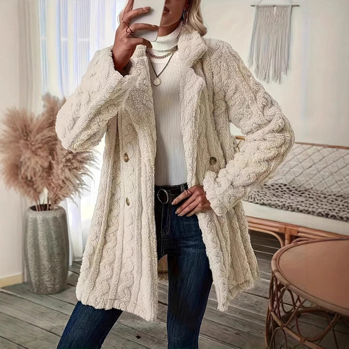 Ladies Cozy Teddy Jacket with Textured Design Amarae