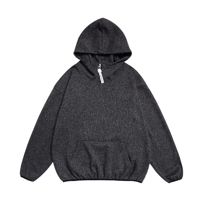 Unisex Cozy Oversized Hoodie with Elastic Hem and Half Zipper Amarae