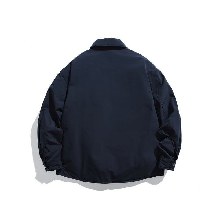 Unisex Boxy padded shirt jacket with snap buttons, chest pocket and thermal lining Amarae