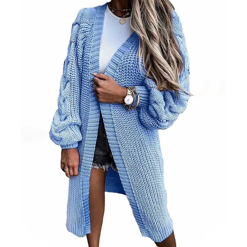 Cardigan for women with voluminous sleeves and a modern openwork pattern Lune London
